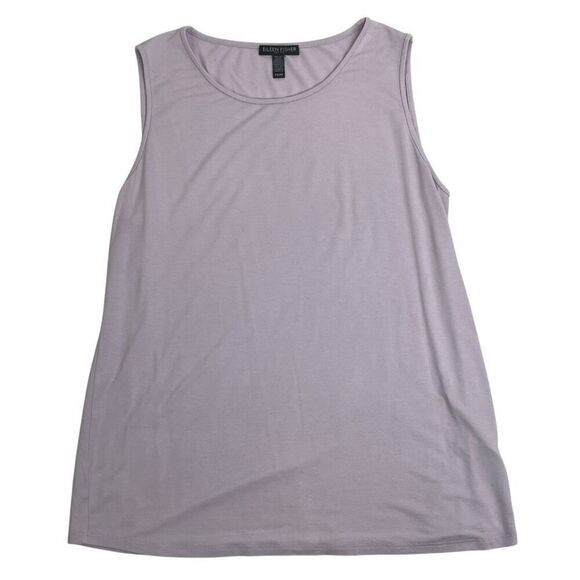 Eileen Fisher Womens Crew Neck Jersey Shell Tank Top Lavender Size Petite Small - Picture 3 of 16